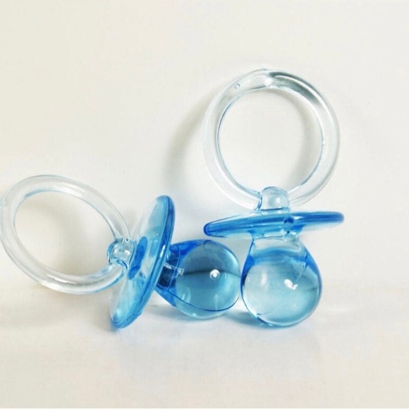 12PCS Plastic Pacifiers, Baby Shower Pacifiers, Blue, Pink, Yellow, - Picture 7 of 10